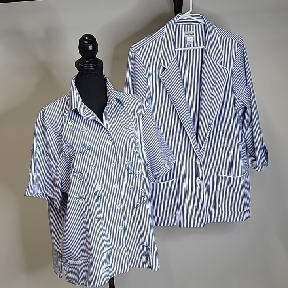 BonWorth jacket and shirt seersucker coordinates